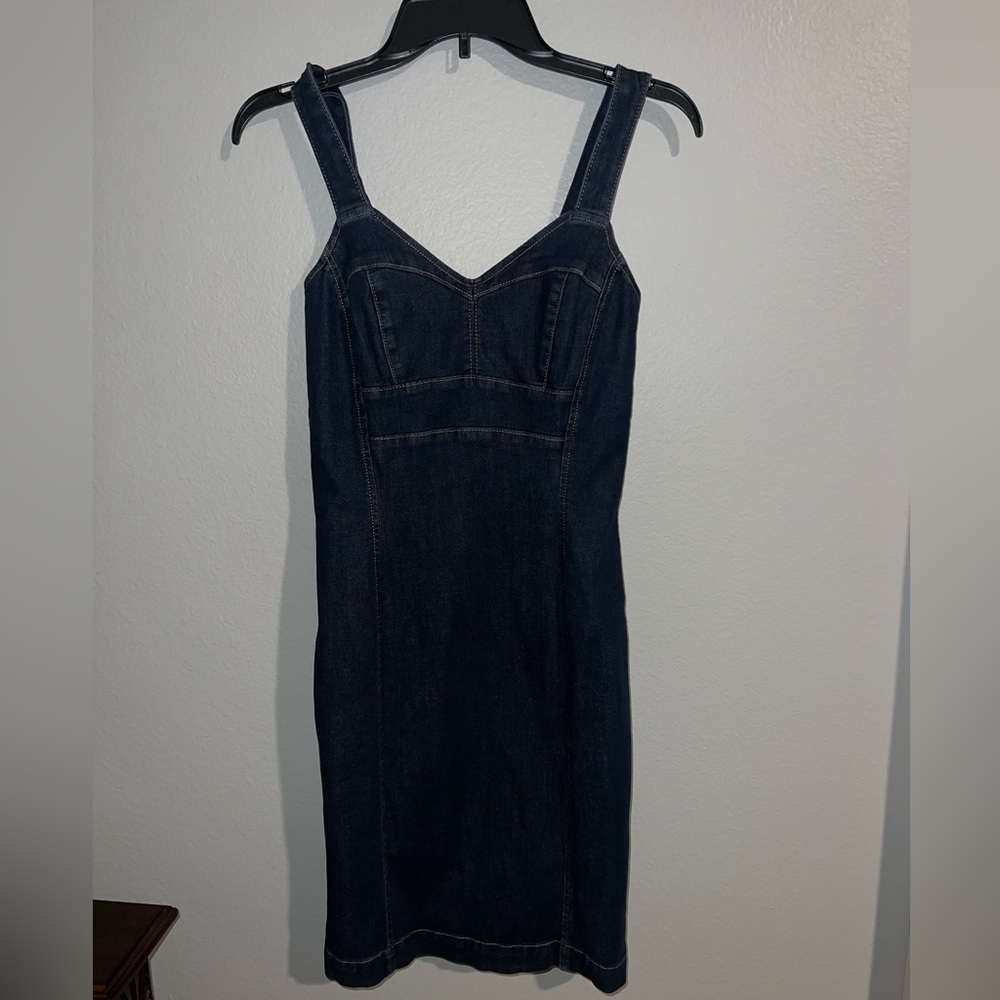White House Black Market Blue  Denim pencil Dress